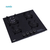Cuisinière à gaz encastrable Xunda Factory OEM/ODM avec 4 brûleurs, plaque de cuisson en verre 60 cm pour la cuisine domestique