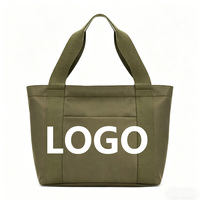 Sac fourre-tout en toile recyclée, vente en gros, couleur personnalisée avec poche logo pour femmes, idéal pour le shopping.