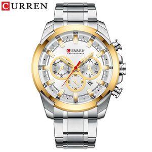 นาฬิกาข้อมือควอตซ์อะนาล็อก CURREN 8361 สีทอง สแตนเลสสตีล สำหรับผู้ชาย กันน้ำ พร้อมปฏิทิน นาฬิกาธุรกิจของแท้สำหรับผู้ชาย Montre Reloj - Product Image 6
