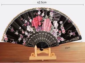Customized Silk Fabric Plastic <b>Folding</b> <b>Hand</b> <b>Fan</b> Gilding Chinese Style <b>Hand</b> <b>Fan</b> Printed Manual <b>Fan</b> - Product Image 6