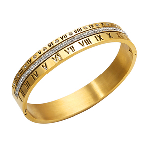 Thời Trang Đồ Trang Sức Quyến Rũ Thép Không Gỉ Trang Sức Sang Trọng Chunky Zircon Ngọc Trai Cuff Thép Khóa Key Bangle Vòng Đeo Tay Vài Trang Sức <span class=keywords><strong>Set</strong></span> - Product Image 1