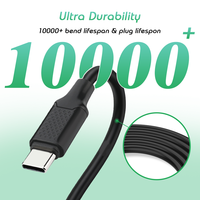 Cable USB Tipo C de 1m y 60W de WISTAR, Precio de Fábrica Económico, Cable de Datos USB 2.0 Tipo C de Carga Rápida para Teléfonos Inteligentes/Tabletas