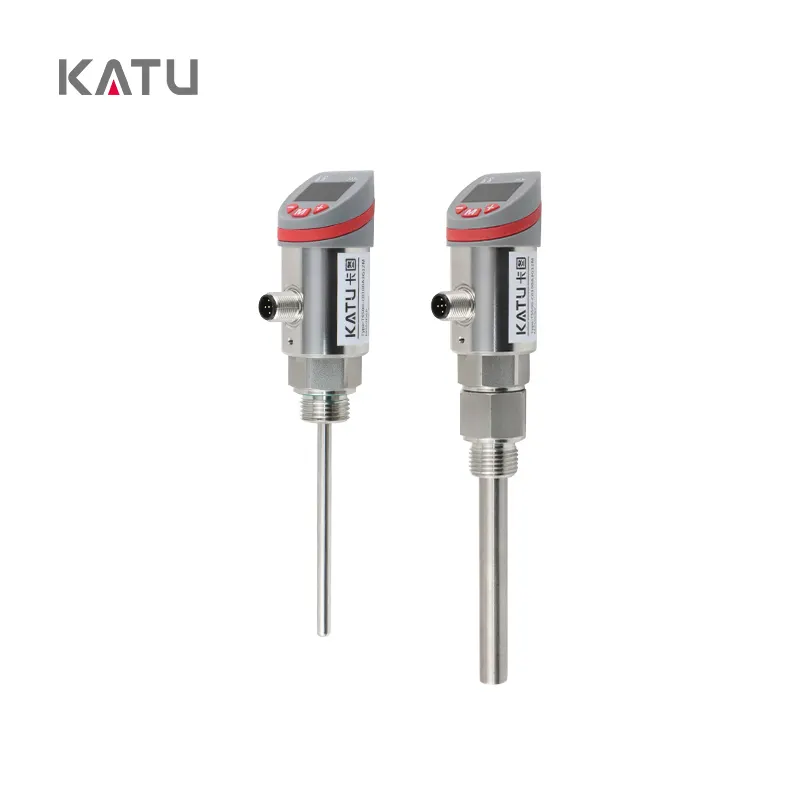 KATU merek kualitas tinggi TS500 seri 75 mm probe sensor suhu baja tahan karat dengan tampilan digital