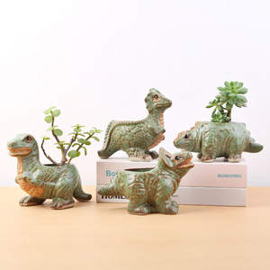 Pot de fleurs créatif en céramique en forme de dinosaure pour plantes succulentes, mini bonsaï, <span class=keywords><strong>cactus</strong></span>, micro-paysage pour la maison et le bureau - Product Image 1