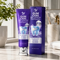 Dentifrice au venin d'abeille pour les soins des gencives, sans fluor, restauration des gencives, blanchiment, anti-plaque, haleine fraîche, soins bucco-dentaires quotidiens