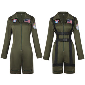 Costume <span class=keywords><strong>pilote</strong></span> <span class=keywords><strong>femme</strong></span> sexy combinaison pour femmes fête d'halloween jeu de rôle uniforme de vol robe de carnaval - Product Image 1