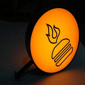 Caja de luz redonda, letrero <span class=keywords><strong>led</strong></span>, publicidad personalizada, cajas de luz, logotipo de pared, letrero de caja de luz - Product Image 2