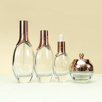 Flacon compte-gouttes de luxe 40 ml en verre dégradé avec bouchon doré, vide, pour sérum et huile essentielle, personnalisable avec logo, prix de gros usine