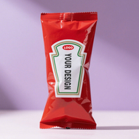2025 nouvelle conception personnalisée imprimé haute barrière trois côtés scellé Sauce tomate emballage en plastique Mylar pochette sac pour Ketchup