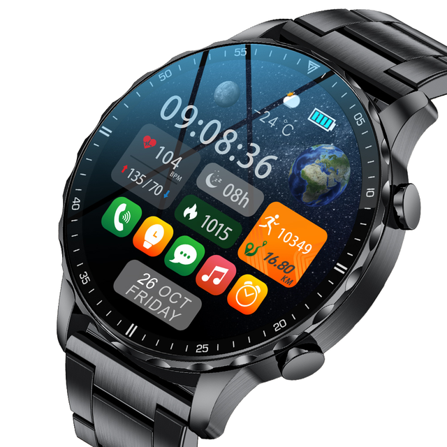 Men AI Voice Smartwatch Bluetooth Call Fitness Tracker Blood Pressure Monitor Touch Screen Sport Watch
