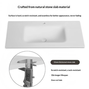 Losa de Pizarra Personalizada para Decoración del Hogar, Lavabo Integrado sin Juntas de Pizarra Termoformada, Mueble de Baño con Encimera Alta - Product Image 3