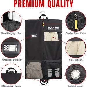 กระเป๋าใส่เสื้อผ้าฮอกกี้ Ealer ขนาดเดียว สีดำ กระเป๋าเดินทางแบบแขวนสำหรับงานหนัก - Product Image 3