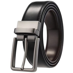 Cinto Masculino Chance Modelo 9900 33CM de Couro Bovino com Fivela Rotativa de Liga Geométrica, Perfurado, Dupla Face e Reversível - Product Image 4