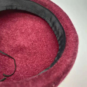 Béret en laine rouge unisexe <span class=keywords><strong>automne</strong></span>-hiver, broderie 3D, style conique à motif champignon en relief, pour tenue décontractée - Product Image 4