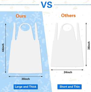 Delantales Desechables Grandes Huamaohengchun, Ecológicos y Reciclables, 50 Unidades, 44 x 30 Pulgadas, Delantales de Plástico Transparente Impermeables para Adultos - Product Image 2