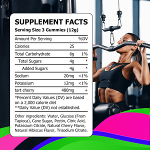 Gummies de récupération OEM à marque privée, supplément de récupération musculaire saveur cerise avec potassium, reconstituant les électrolytes - Product Image 2