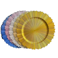Assiettes de présentation en plastique réutilisables de luxe de 13 pouces, haute qualité, pour décoration de table de mariage et de fête, vente en gros