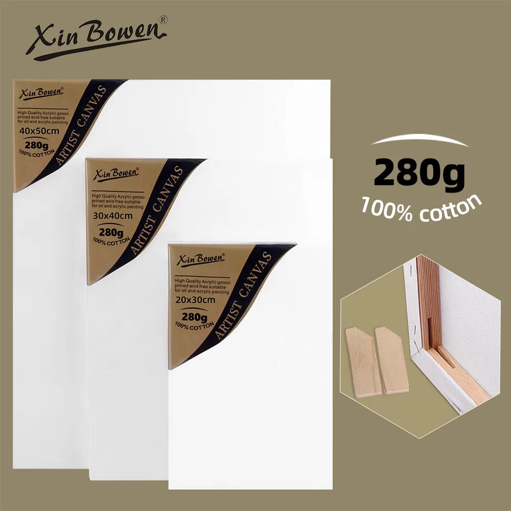 Xinbowen Bán Buôn Nghệ Thuật Vẽ Tranh Dầu Canvas Khung Tay-Sơn Tự Làm 100% 280G Trống Tinh Khiết Bông Vải Cho Bức Tranh