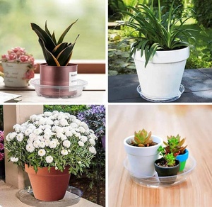 Sous-plateaux pour plantes, lot de 20, 6/8/10/12 pouces, sous-plateaux transparents en plastique pour pots de <span class=keywords><strong>fleurs</strong></span>, plateaux de récupération d'eau pour pots de <span class=keywords><strong>fleurs</strong></span> d'intérieur et d'extérieur - Product Image 5