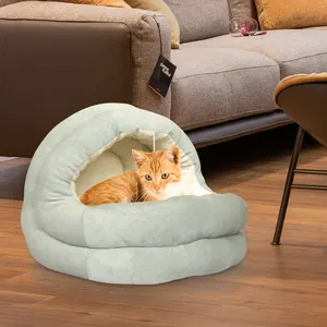 Lit chaud universel semi-fermé pour animaux de compagnie, amovible, lavable, petit lit pour chat, chenil pour chien