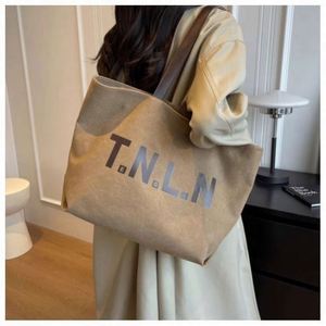 Canvas Lined Handbag Summer Women's Canvas <b>Bag</b> Customized Closure Handbag Travel Multifunctional Shoulder <b>Bag</b> Fashionable - Product Image 6