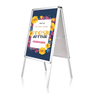 32mm Aluminum double sided pavement A2 portable small Board Poster Snap a frame Advertising Stand signs