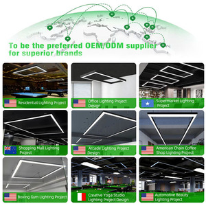 Modern <strong>Hanging</strong> LED Long Square Linear Lamp Iron Black Pool &amp; Snooker Table Light 9ft 5000K 180 Beam Switch Control - Product Image 2