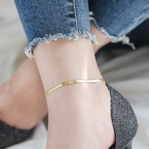 Nueva Tobillera de Acero Inoxidable Chapada en Oro PVD de 18K para Mujer |   Diseño minimalista de cadena de serpiente |   Hipoalergénico y Resistente a la Decoloración - Product Image 1