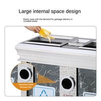 Poubelle double en métal Classifier la poubelle Deux poubelles 30L Poubelle de recyclage 2 compartiments avec seau intérieur