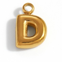 SUMMLY Tendance Vintage Simple Plaqué Or 18 Carats Acier Inoxydable Étanche Mini Breloques Lettres Accessoires Bijoux de Mode