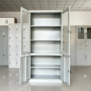Tùy chỉnh hiện đại cao văn phòng lưu trữ đồ nội thất màu Xanh y tế thép kim loại Tủ hồ sơ với 4 nửa cửa kính - Product Image 6