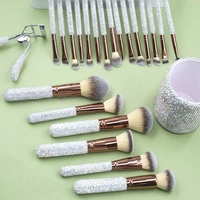 Meilleure vente haut de gamme cosmétiques outil de beauté Spa bandeau éponges de maquillage diamant Bling strass pinceaux de maquillage ensemble avec cadeau Bo