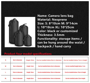 YTGEE neopreno impermeable lente de la Cámara bolsa suave funda de transporte para la mayoría para <span class=keywords><strong>Canon</strong></span> para Sony Digital SLR Video y cámara - Product Image 6
