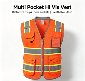 Chaleco Reflectante de Alta Visibilidad Resistente al Fuego para Trabajadores de Mantenimiento Municipal, con Identificación OEM ODM - Product Image 6
