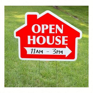 Enseignes immobilières personnalisées et matériel de marketing Enseignes portes ouvertes pour l'immobilier avec piquets Enseignes double face pour agents immobiliers - Product Image 1