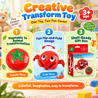 Jouet éducatif 2-en-1 pour enfants, crabe transformable en tomate et légumes, jeu de puzzle de transformation créative, pour distributeurs