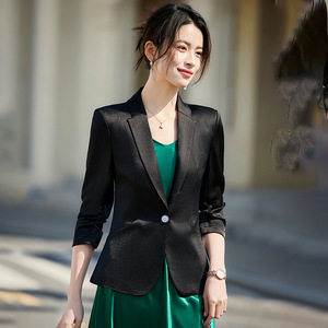 Women's White Blazer Three Quarter Sleeve Slim Fit Solid Color Breathable No Wrinkle Treatment Spring Summer 2025 - Product Image 2