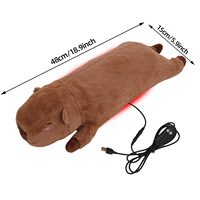 Peluche chauffante USB Capybara avec longues jambes, poupées chauffantes pour hommes et femmes, compatible avec les banques d'alimentation