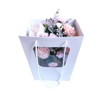 Sac à fleurs en papier kraft personnalisable avec fenêtre transparente pour emballage de bouquet et cadeau conçu en usine
