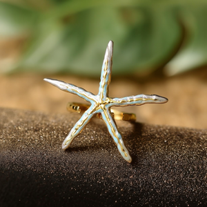 Starfish <b>Ring</b> 316L Stainless Steel PVD Gold Plating Sustainable Fashion Jewelry - Product Image 3