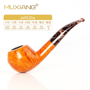 Bent Type Tobacco Pipe Solid Wood Briar Smoking Pipe For Men Personal Gift - Product Image 2