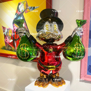 Bolsa de Dinero de Alta Calidad, Personalizada, Color Negro, con Diseño de Pato Donald Cromado, para Esculturas Artísticas y Modelos - Product Image 4