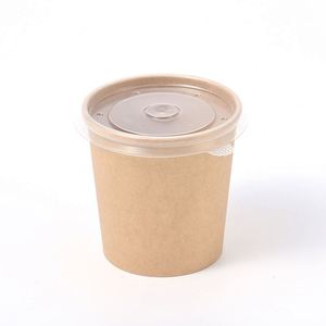 Bol à salade jetable en papier kraft écologique avec couvercle, compatible micro-ondes, pour camping, biodégradable, conteneur alimentaire pour riz, vente en gros de Shandong, Chine - Product Image 1