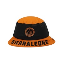 Groothandel op maat gemaakte Color Block Bucket Hat, 3D geborduurde letterprint brede rand zonnehoed unisex outdoor strand vissershoed