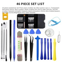 Kit d'outils de réparation de téléphone portable professionnel 46 pièces, kit d'outils de réparation d'ordinateur, jeu de tournevis pour ouvrir les téléphones portables, les ordinateurs portables, les tablettes