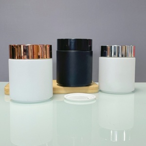 Wholesale 200ml 200 ml Capsule Pill Pot Empty Matte White Glass Cosmetic Jar with Lid for Body Face Cream - Product Image 2