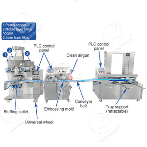 เครื่องทำสายการผลิตฟาลาเฟล<span class=keywords><strong>ขนม</strong></span>อบคุกกี้<span class=keywords><strong>ขนม</strong></span>ไหว้พระจันทร์ขนมแบบสองสีขนาดเล็กสำหรับมหาสมุทร - Product Image 2