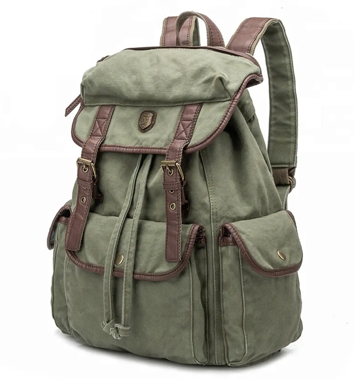 Benutzer definierte Outdoor Casual Sport Reise Camping Rucksack Armee Militär Vintage Leinwand Andere Rucksäcke Tasche für Männer
