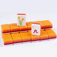 Jeu de Mahjong Portable en Acrylique Personnalisé Durable, Tuiles de Mahjong Américaines, Ensemble Complet de Jeu de Table pour le Divertissement, Vente en Gros