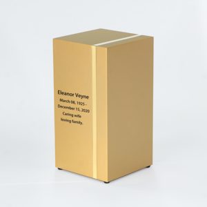 Премиальная блестящая алюминиевая урна для кремации в европейском стиле — гравированная мемориальная похоронная урна для праха человека - Product Image 1